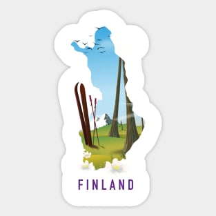 Finland ski travel poster Sticker